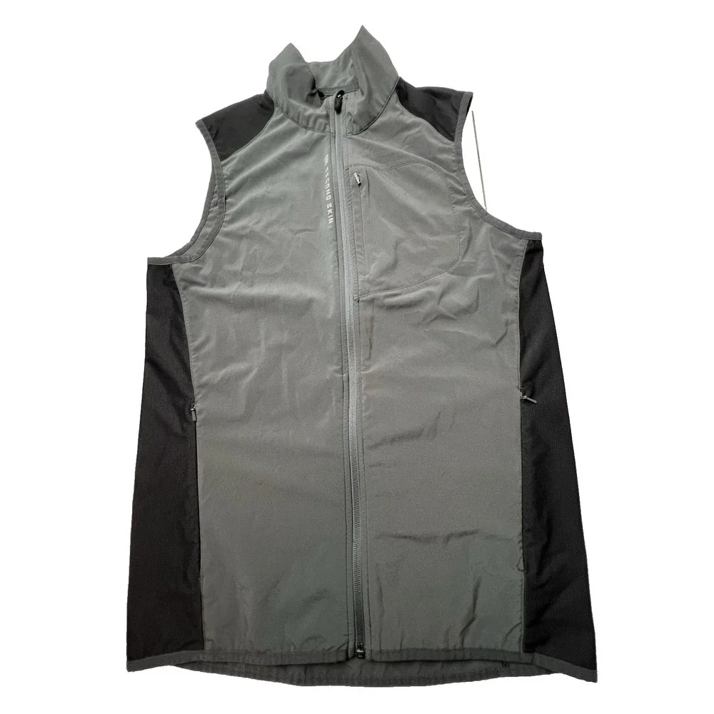 Second Skin Vest Jacket S Gray and Black Athletic Lightweight